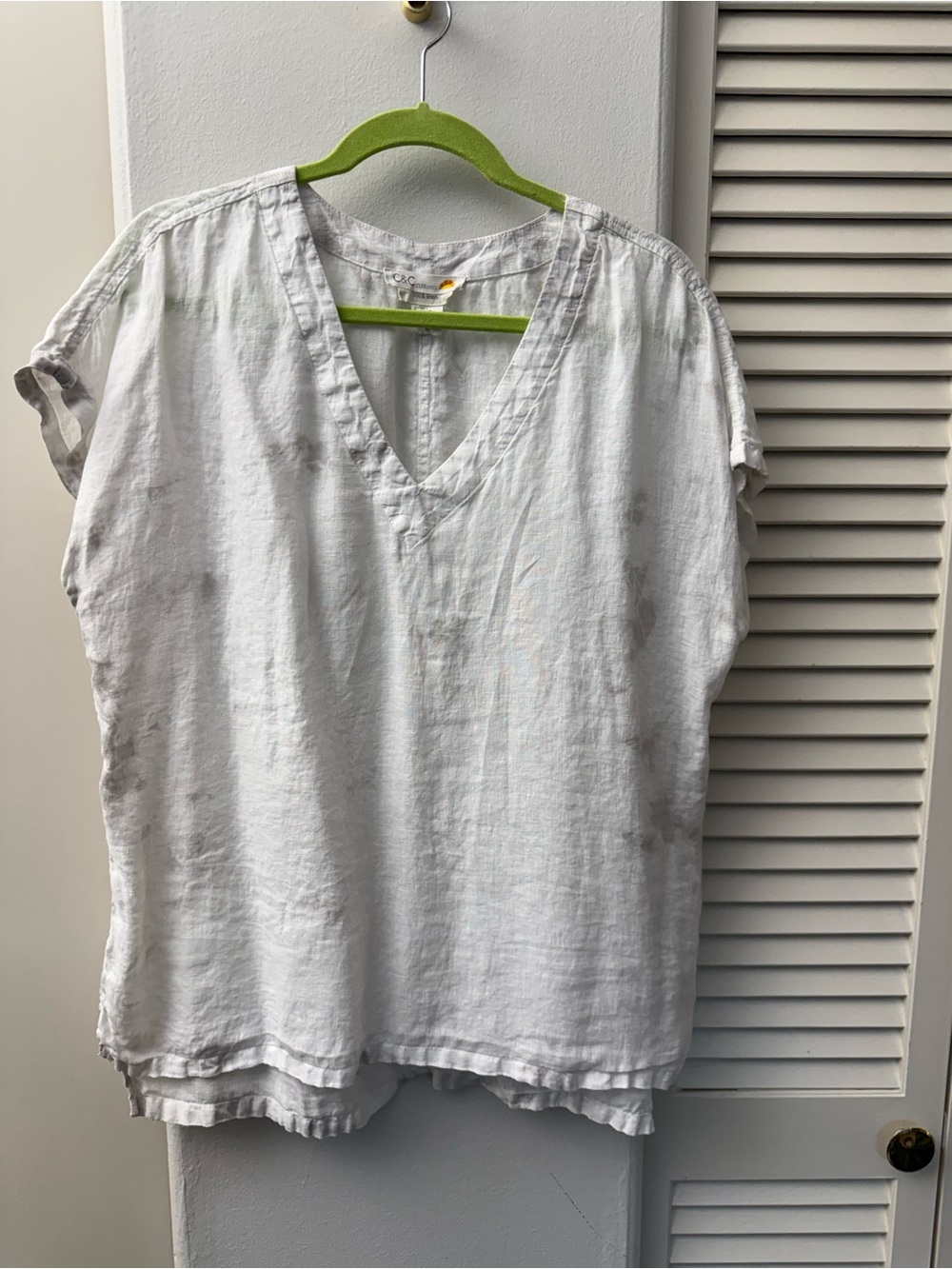 C&C California Washed faded Tue dye linen Top